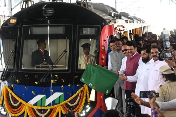 Maharashtra CM Devendra Fadnavis flags off the trial run of Mumbai Metro Line 9, connecting Kashigaon to Dahisar East