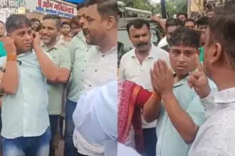 Virar Auto Driver Assault scene with crowd attacking driver over anti-Marathi remarks